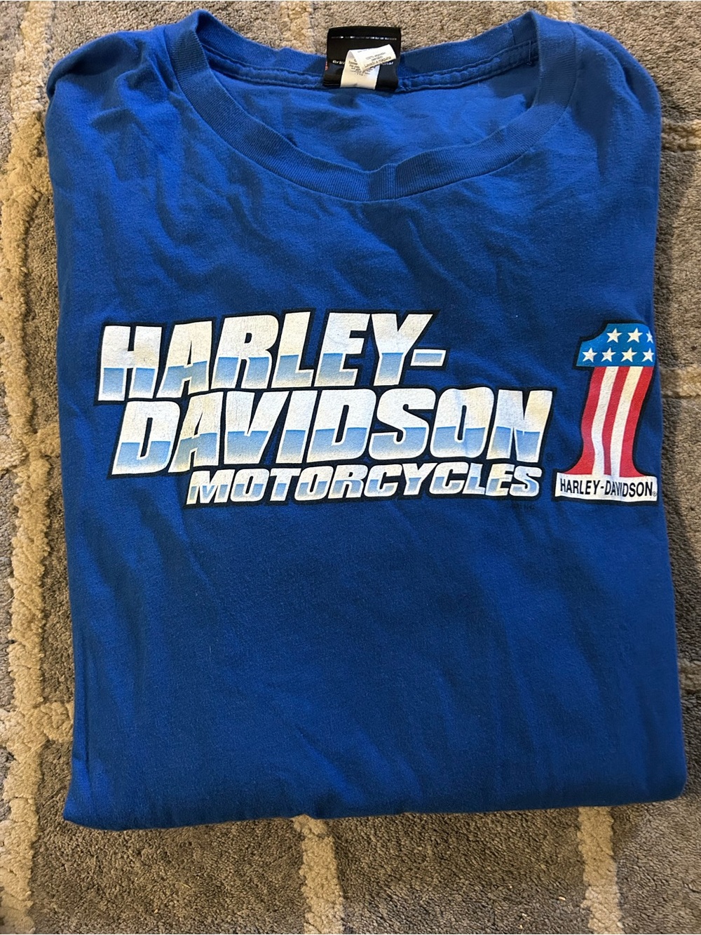 Harley-Davidson Royal Blue Tee with Black & Orange Logo